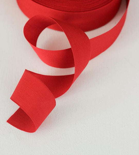 Tight weave cotton ribbon 1 1/2" width, 44 yards RED