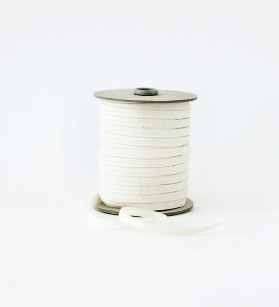 Tight weave cotton ribbon,  1/4" natural width sold by yard